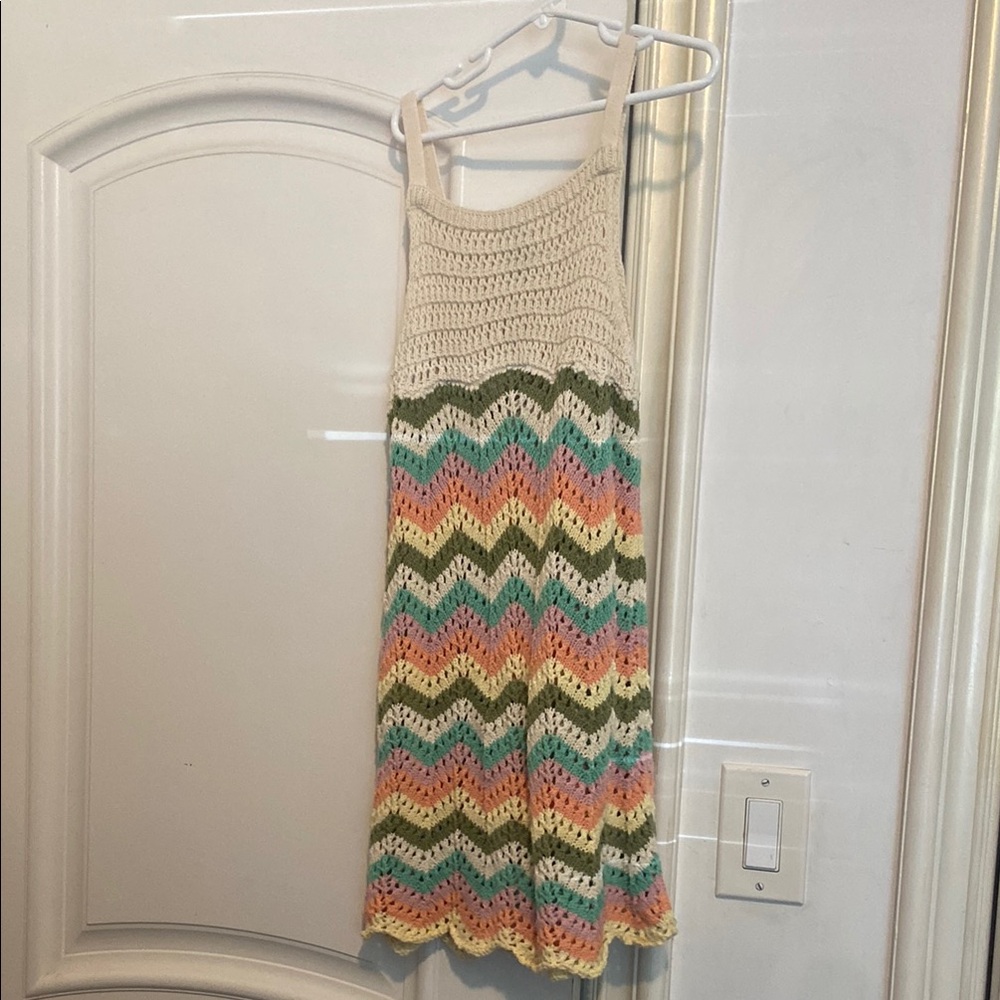 Zara Girls Multicolor Crochet Dress